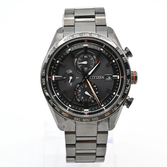 CITIZEN ATTESA ACT Line AT8185-62E Watch 42mm Quartz Titanium Black 84LC596 - Picture 1 of 12
